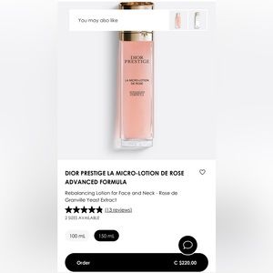 NEW Dior prestige la micro lotion de rose 150 ml